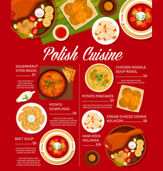 Polish Cuisine Menu With Traditional Food Dishes