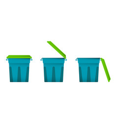 Color Icon Trash Can With Open And Closed Lid