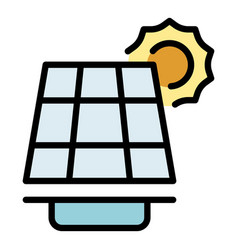 Grid Solar Panel Icon Flat