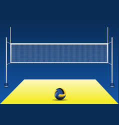 Realistic Volleyball Net With Ball Blue