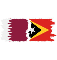 Timor-leste - East Timor And Qatar Grunge Flags