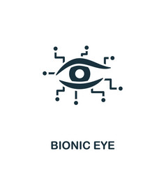 Bionic Eye Icon Monochrome Simple Line Future