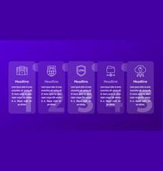 Hosting Dns Vpn Infographics 1 2 3 4 5 Steps