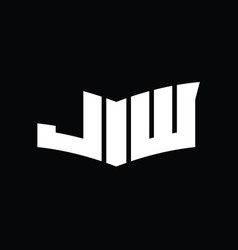 Jw Logo Monogram With Shield Slice Shape Design