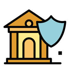 Secured Bank Icon Flat