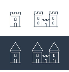 Castle Icon Fort Line Symbol Tower