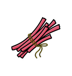 Rhubarb Doodle Icon Color Line