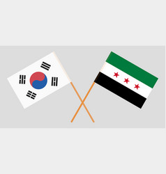 Syrian National Coalition And South Korea Flags