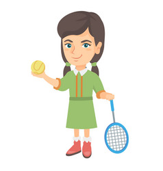 Caucasian tennis player holding racket and ball Vector Image