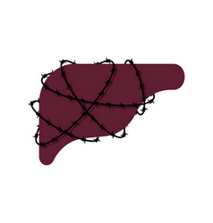 Liver And Barbed Wire Sick Internal Organs Human