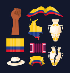 Nine Colombia Independence Icons