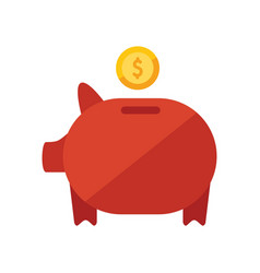 Piggy Bank Icon Flat Finance Payment