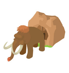 Prehistoric Era Icon Isometric Woolly