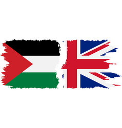 Uk And Palestine Grunge Flags Connection