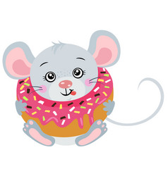 Cute Mouse Inside A Delicious Donut