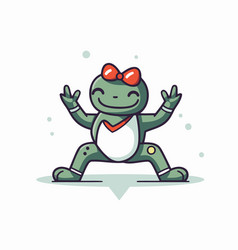 Frog Cartoon Character Cute Flat Design