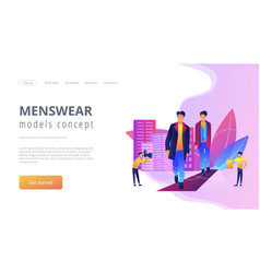 Men Style And Fashion Concept Landing Page