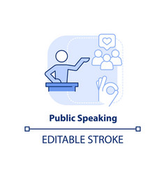 Public Speaking Light Blue Concept Icon