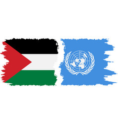 Un And Palestine Grunge Flags Connection