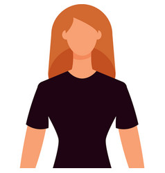 Caucasian Woman Portrait In Flat Style