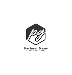 P G Pg Initial Letter Handwritten Signature Logo