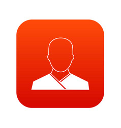 Buddhist Monk Icon Digital Red