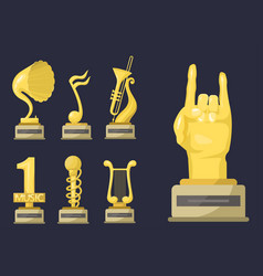 Gold Rock Star Trophy Music Notes Best