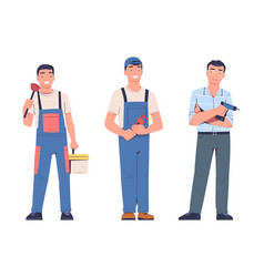 Man Plumber And Electrician In Uniform With