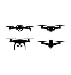 Quadcopter And Flying Drone Icons On White