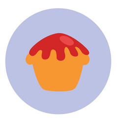 Red Glazed Cupcake On A White Background