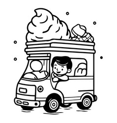 Ice Cream Truck With A Boy In It