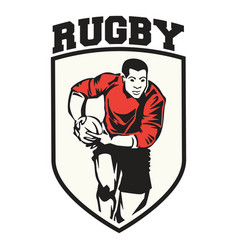 Rugby Player Shield Badge