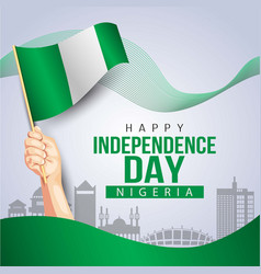 Happy Independence Day Nigeria Greetings Holding