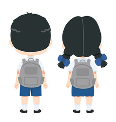 Kids Student Boy With A Backpack Set