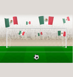 Mexico Football Team Fans With Flags Of