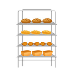 Rack With Loaf Freshly Baked Bread