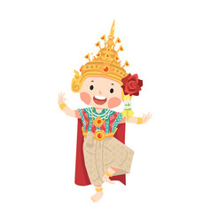 Thai Girl Dress Traditional Cartoon