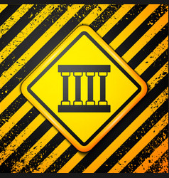 Black Prison Window Icon Isolated On Yellow