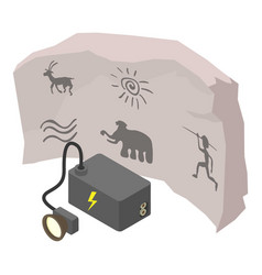 Exploring Petroglyphs Icon Isometric Cave