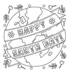 Happy Earth Day Coloring Page For Kids