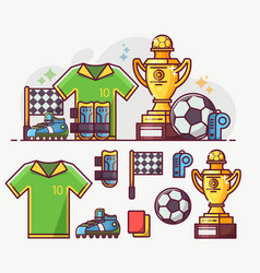 Football And Soccer Line Art Icons Set