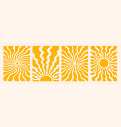 Groovy Retro Abstract Sun Backgrounds Organic