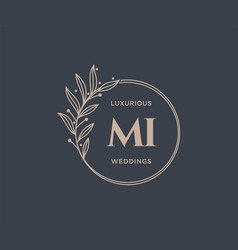 Mi Initials Letter Wedding Monogram Logos