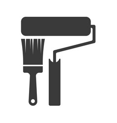 Paint Brush And Roller Glyph Icon