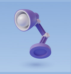 3d Of Purple Desk Lamp On Blue Student