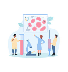 Blood Research In Laboratory Tiny People Holding