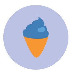 Blue Ice Cream In Cone On A White Background