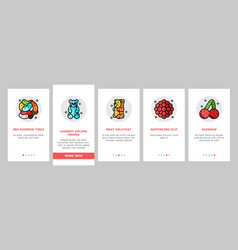 Jelly Candy Gummy Bear Fruit Gum Onboarding Icons