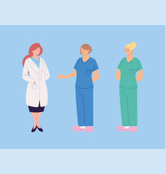 Set Female Healthcare Workers Doctors