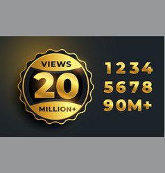 20 Million Video Views Golden Label